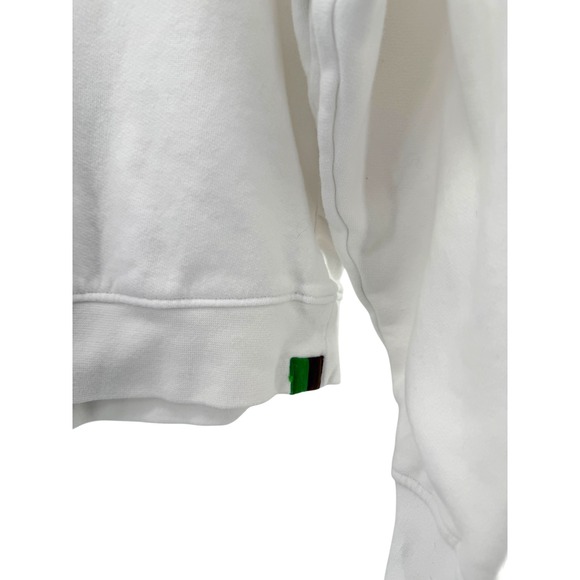 KULE Womens Organic LOVE Sweatshirt L White Green Pullover Crew Casual Lounge - Picture 2 of 9